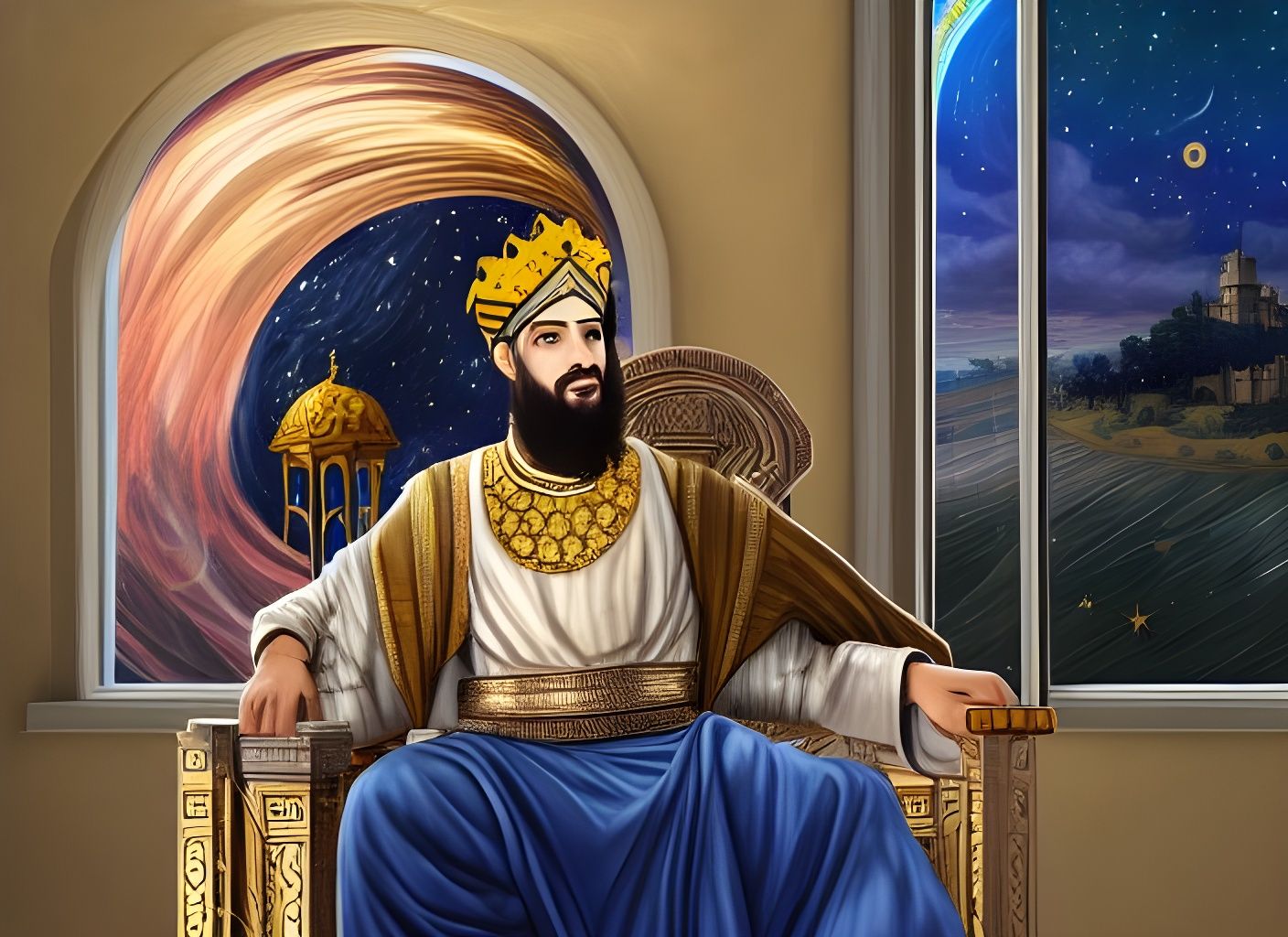 King Suleiman Digital Artwork in Dan Mumford Style
