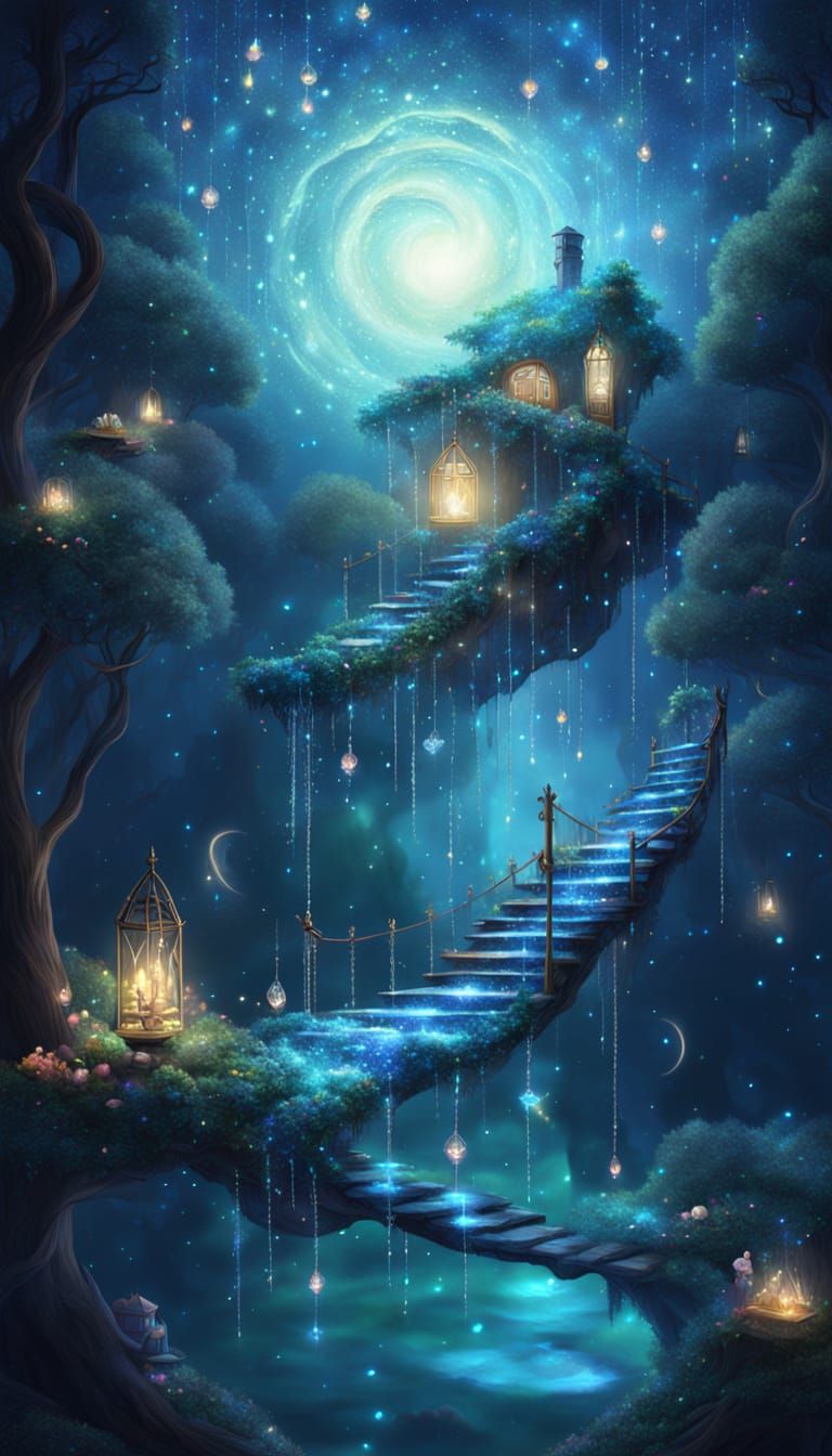 Crystal Stairway to Floating Island Galaxy Home