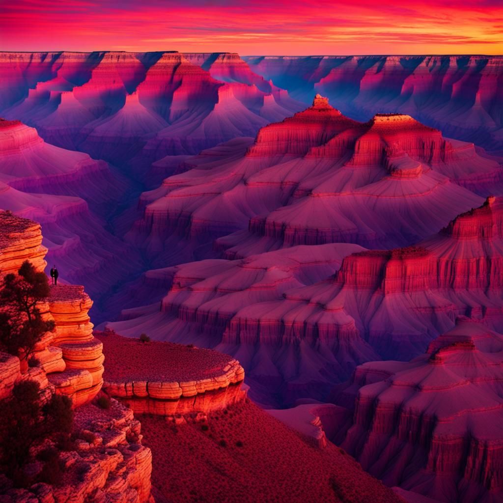 Vaporwave Grand Canyon Sunset