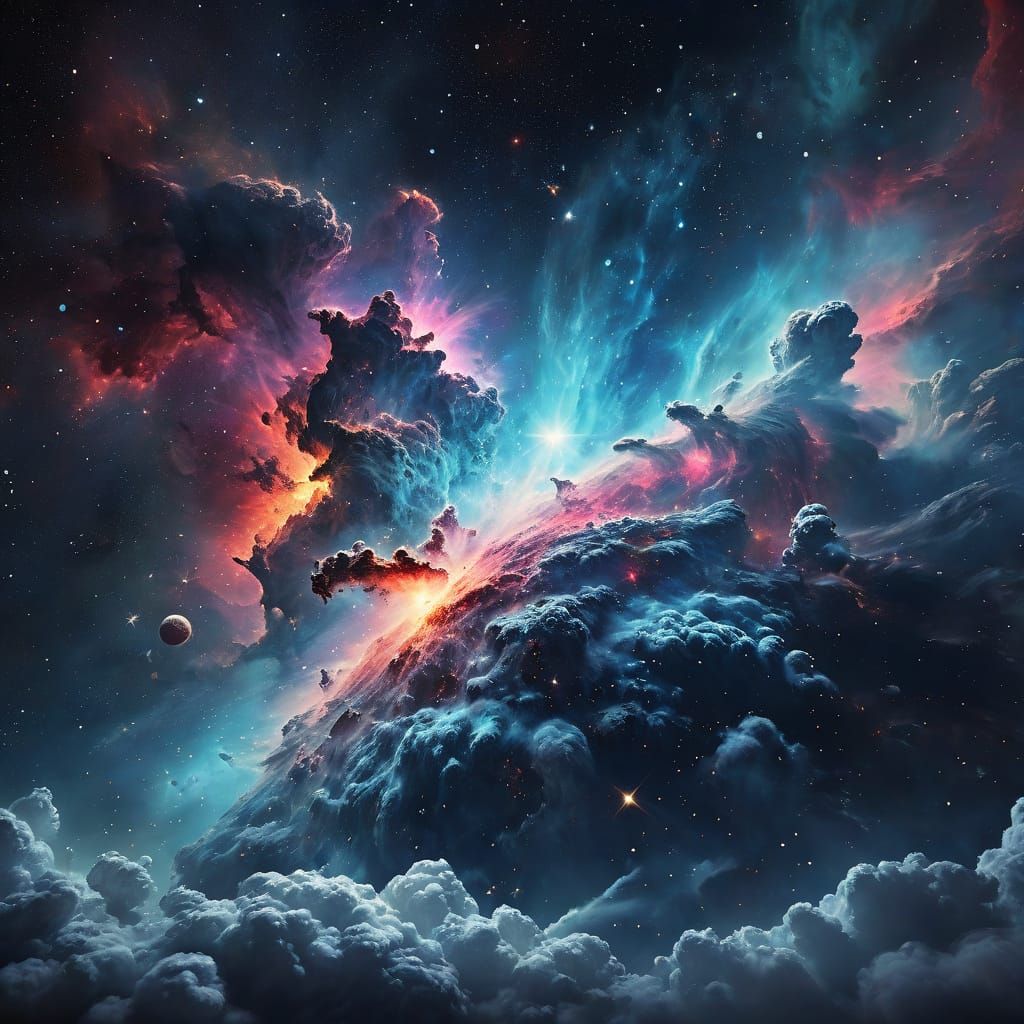 Lagoon Nebula in Space: Hyperrealistic Concept Art