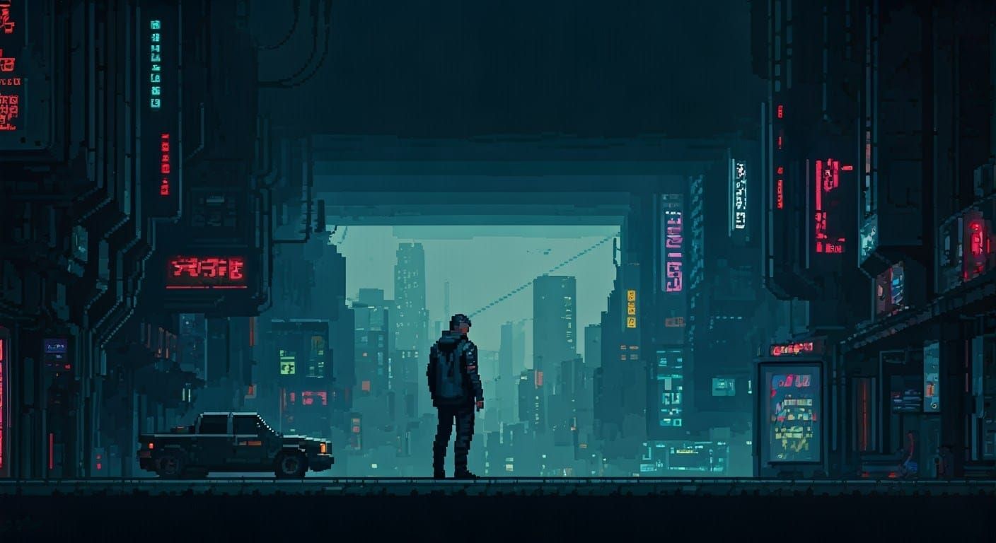 Cyberpunk 2077: 16-bit Pixel Art Side-Scroller