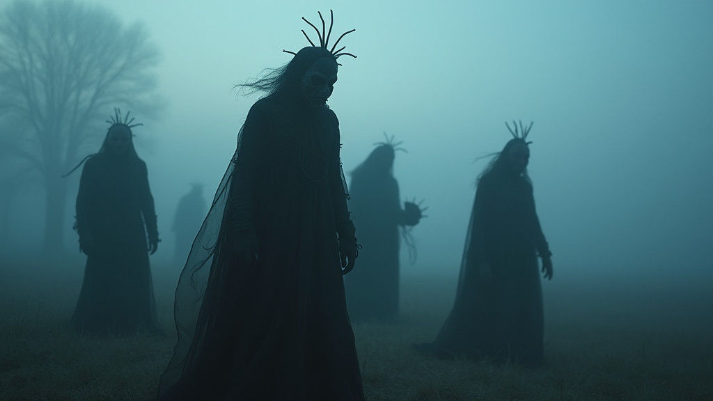 Mysterious Figures Emerge from November Fog