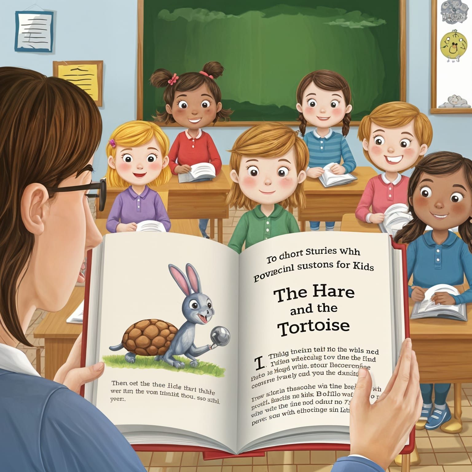 Teacher Reading Moral Stories to Children