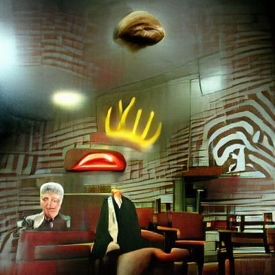 Surreal Burger King in Dreamlike Style