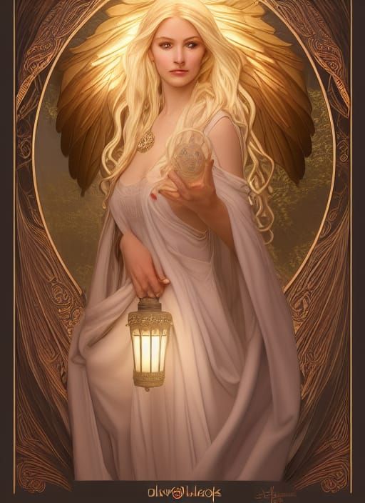 Angelic Elf Woman with Soul Lantern