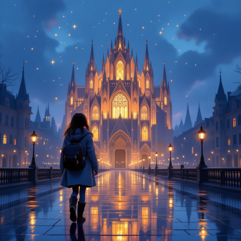 Cathedral Palace Scene with Atmospheric Lighting