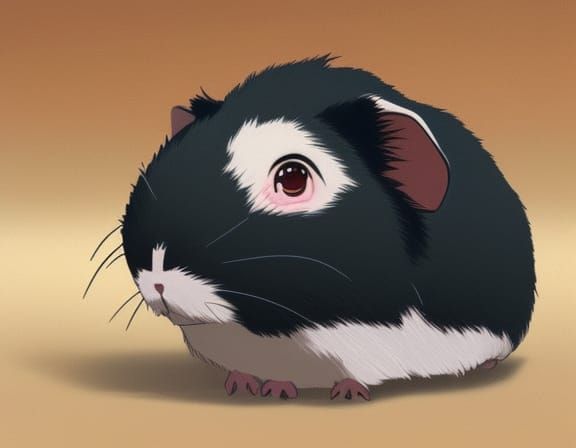 Guinea Pig Plushie in Studio Ghibli Anime Style