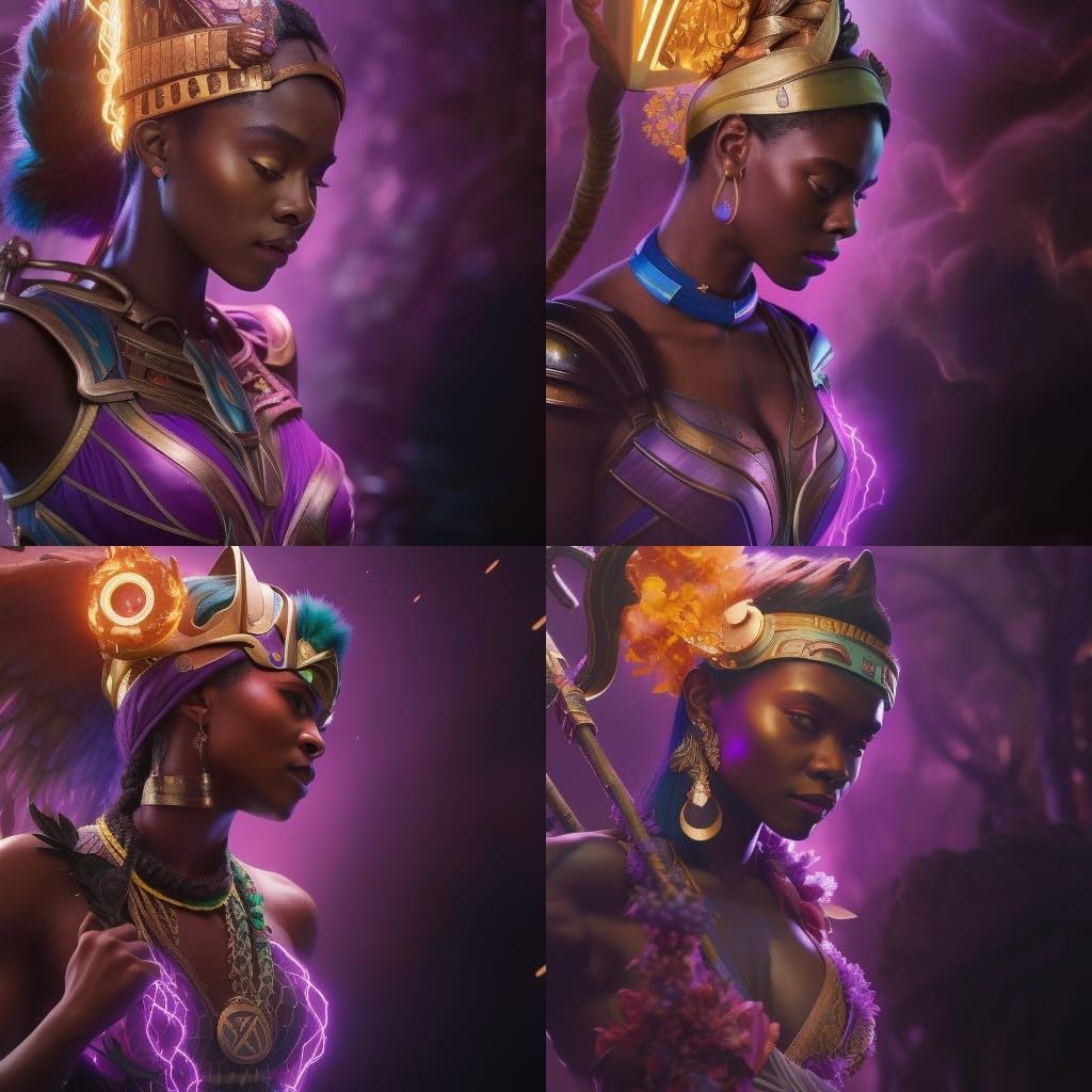 Warrior Priestess Portrait in Hyperrealism Style