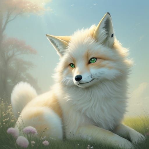 Dreamy Fox in Whimsical Paradise