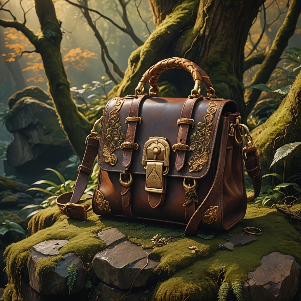 Leather Bag on Pedestal: Fantasy Realism