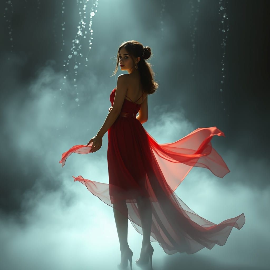 Dreamlike Pakistani Woman in Ethereal Moonlit Wonderland