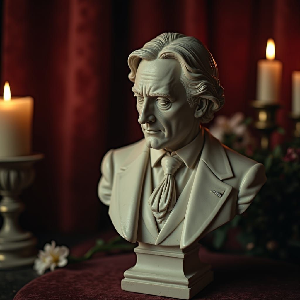 Oscar Wilde Marble Bust in Rodin Style