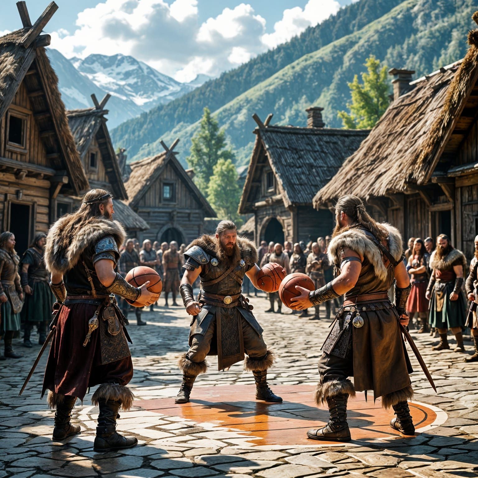 Epic Viking Age Basketball Game