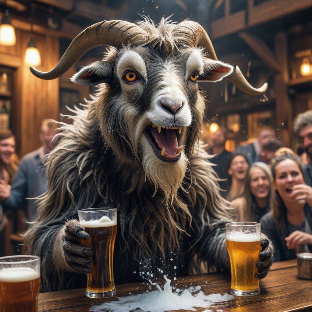 Wild Goat Spits Beer in a Hilarious Pub Scene