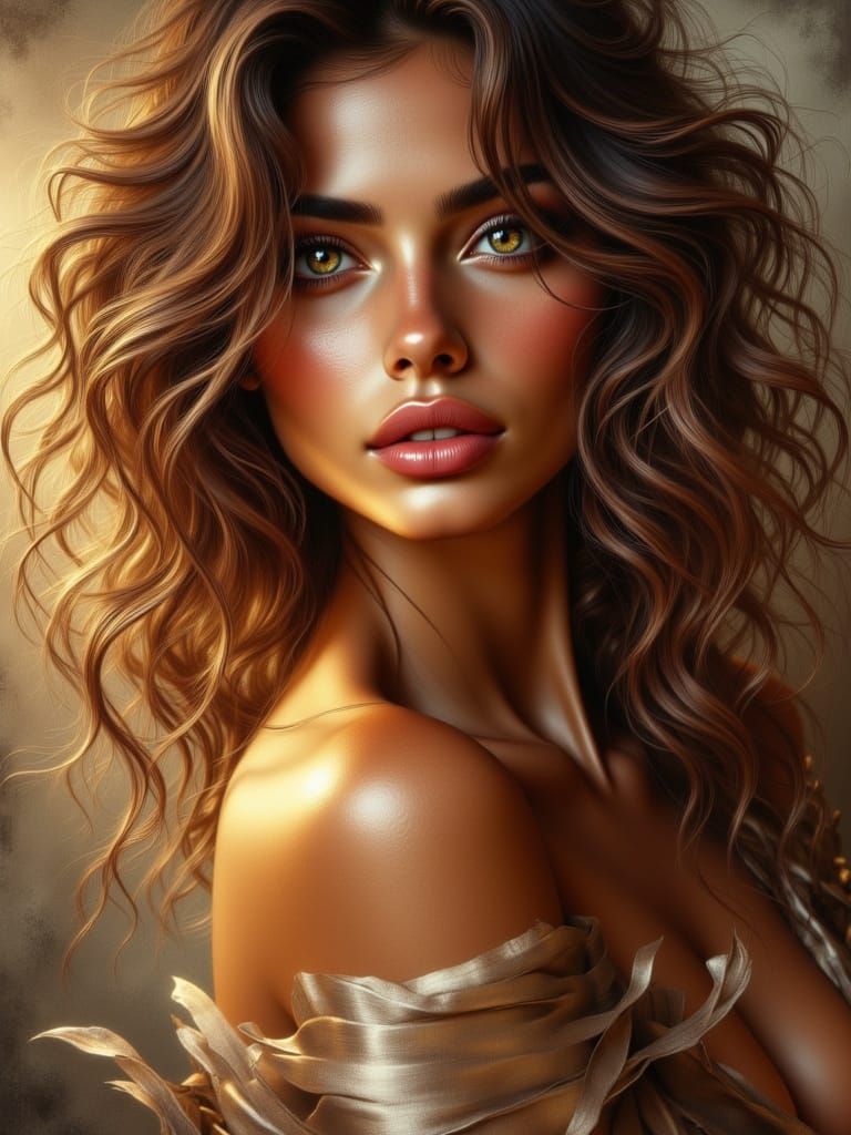 Woman in Silver Skirt, Golden Hour Glow