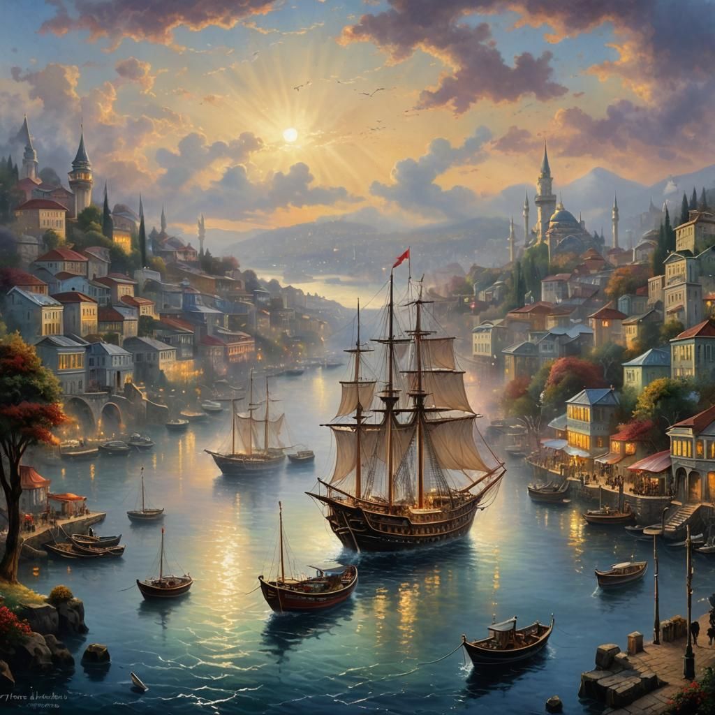 Ethereal Bosporus Dreamscape in Whimsical Hyperdetail