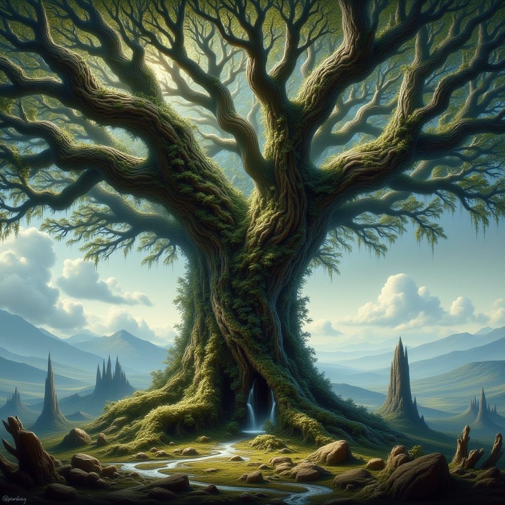 Enchanted Monster Tree in Surreal Style