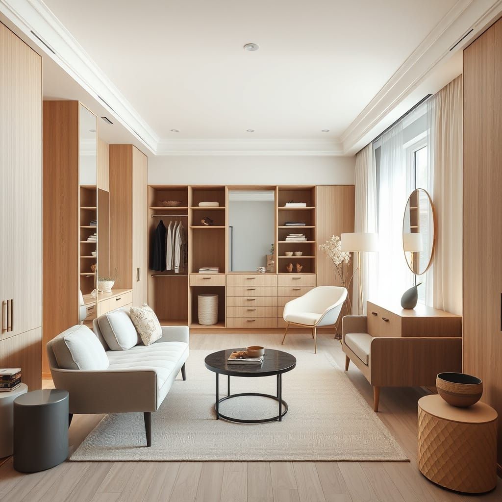 Danish Style Mansion Dressing Room with Natural Light