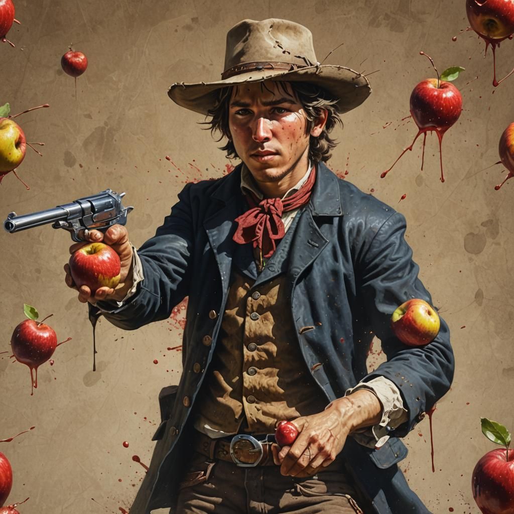 Hyperrealistic Billy the Kid Apple Shot