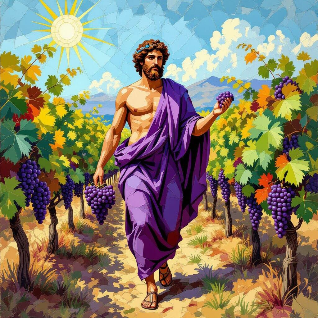 Dionysus in Vineyard Mosaic, Sosus of Pergamon Style