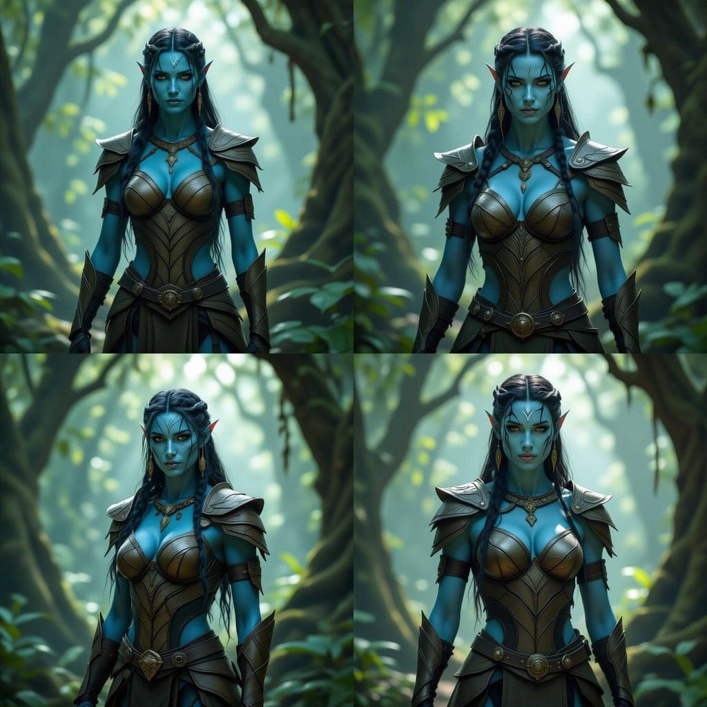 Mystical Forest Warrior in Bark Armor