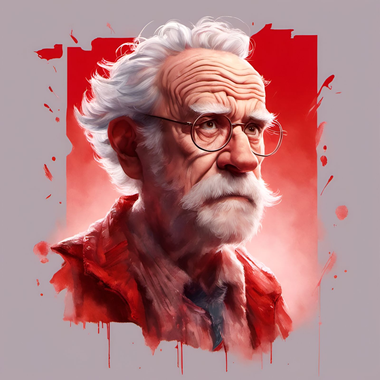 Carl From Up in Stranger Things: Digital Portrait