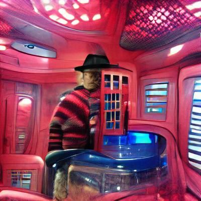 Freddy Krueger in the TARDIS Time Machine