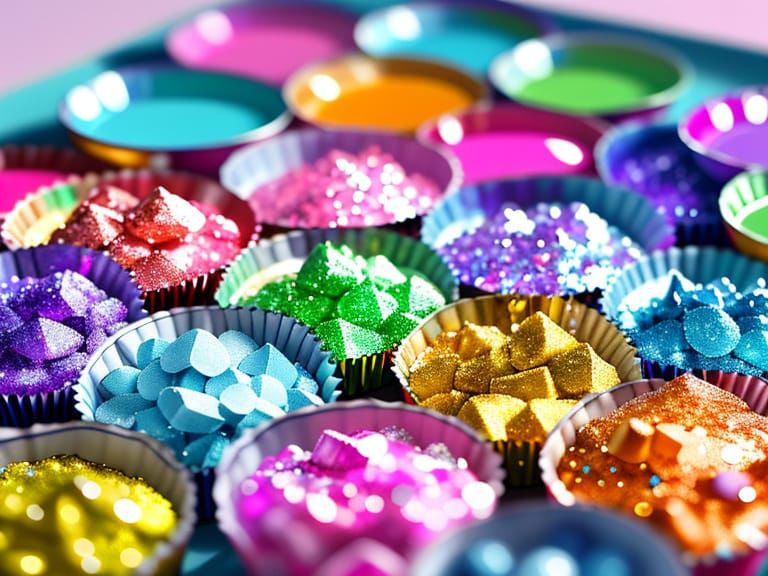 Candy Close-Up: Vibrant Digital Art in Pastel Colors