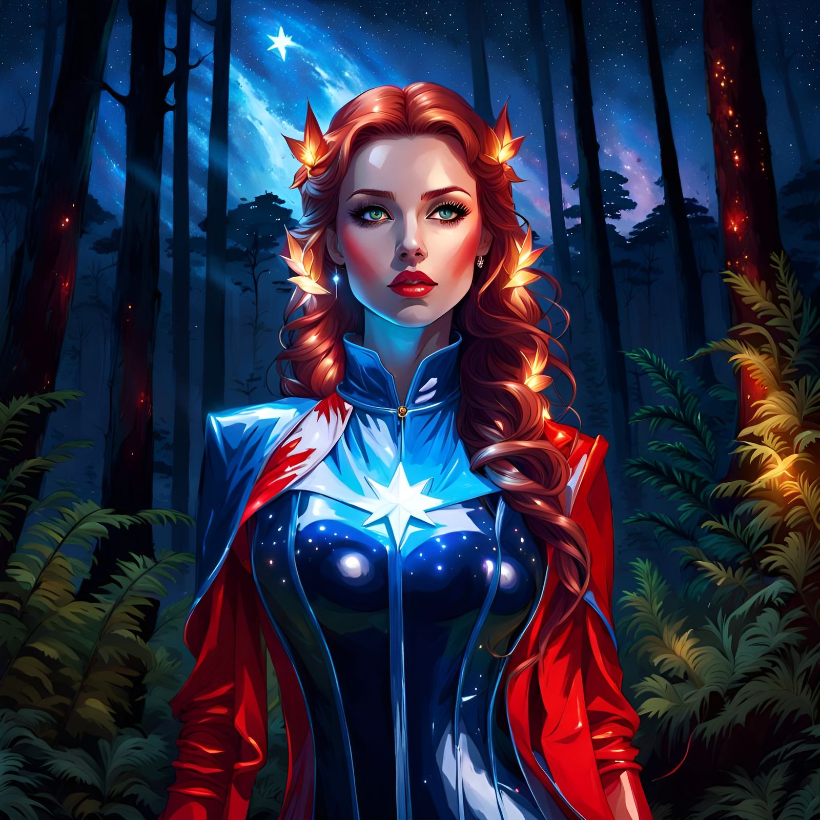 Enchantress in Glowing Forest Splash Art