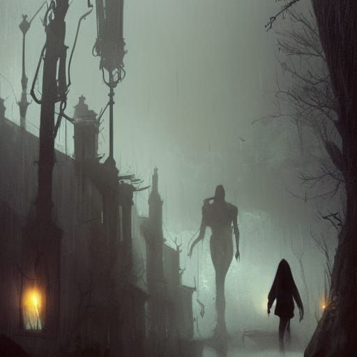 Ethereal Woman in Sinister Style