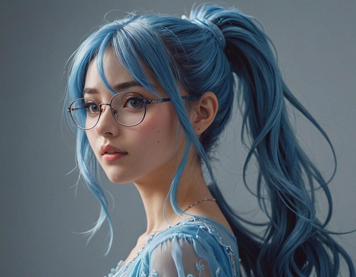 Anime Girl with Glasses in Studio Trigger Style