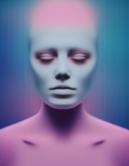 Surreal Psychotherapy Illustration in Blue and Pink