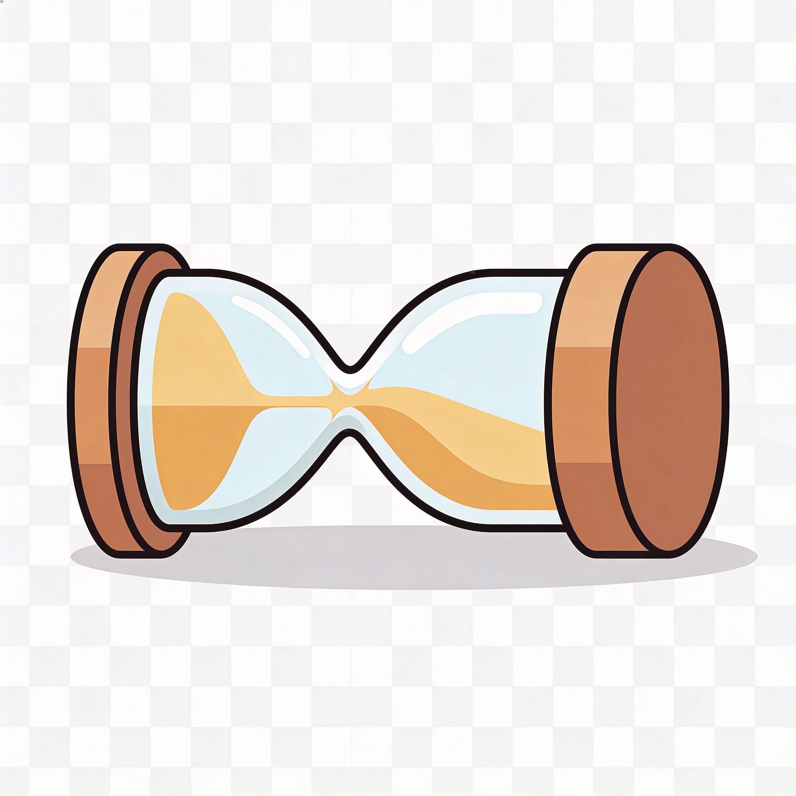 Clean Flat Vector Illustration of a Simple Hourglass