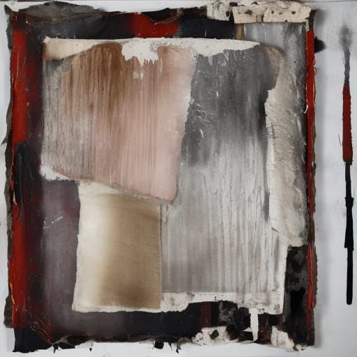 Abstract Visage in Mixed Media Inspired by Schnabel