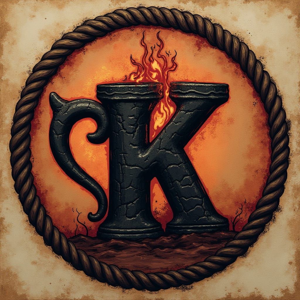 Grunge Medieval Emblem of Kar's Cup Tavern