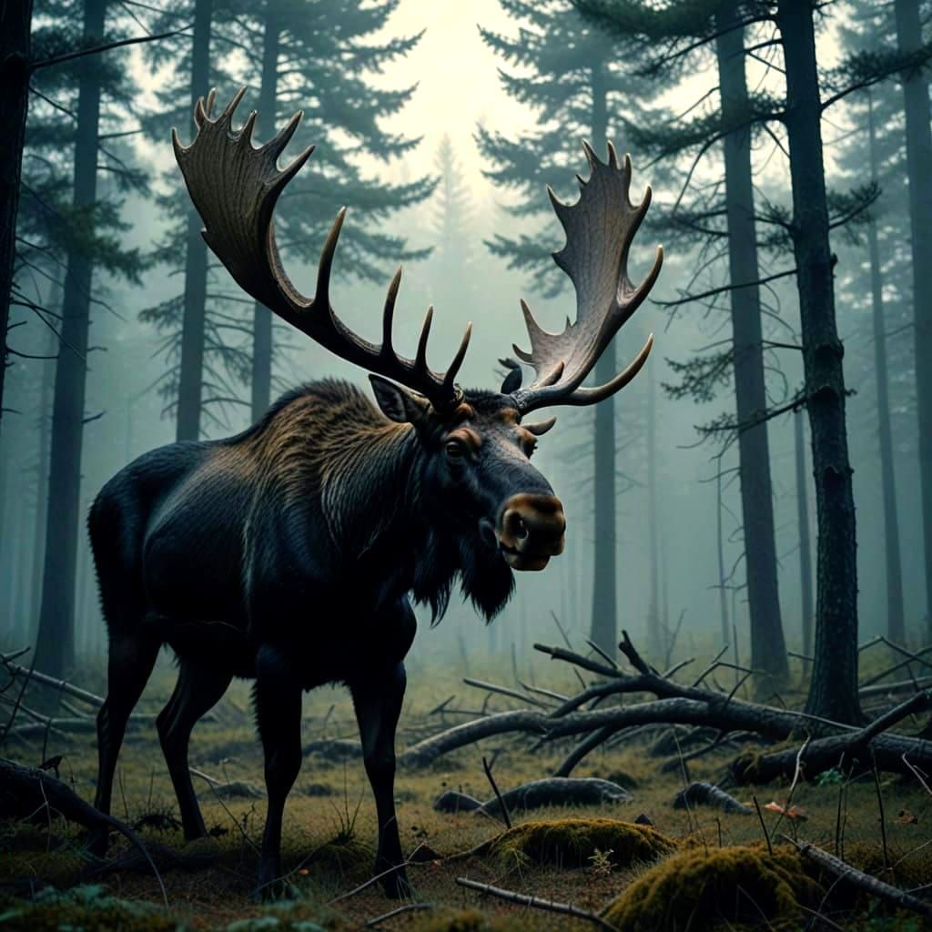 A Moose in the Woods outside "Tartaros" (Dark City)