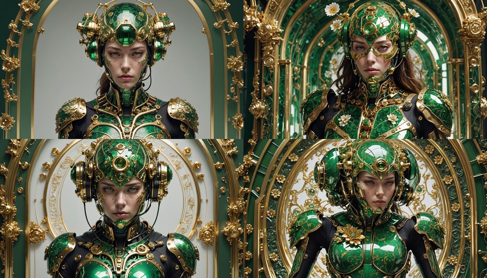 High Fashion Cyborg Portrait in Surrealist Style