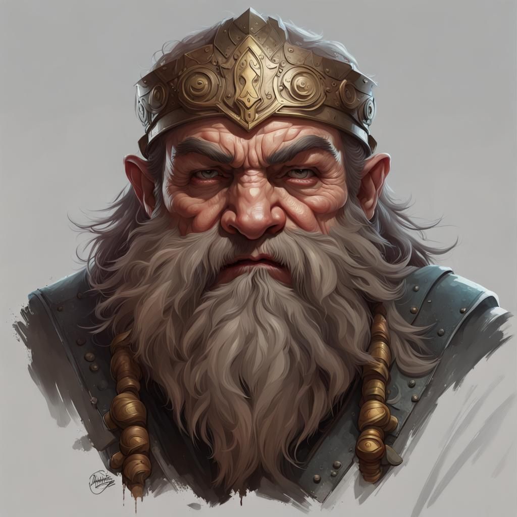Dwarf Assassin Portrait in Hyperdetailed Style