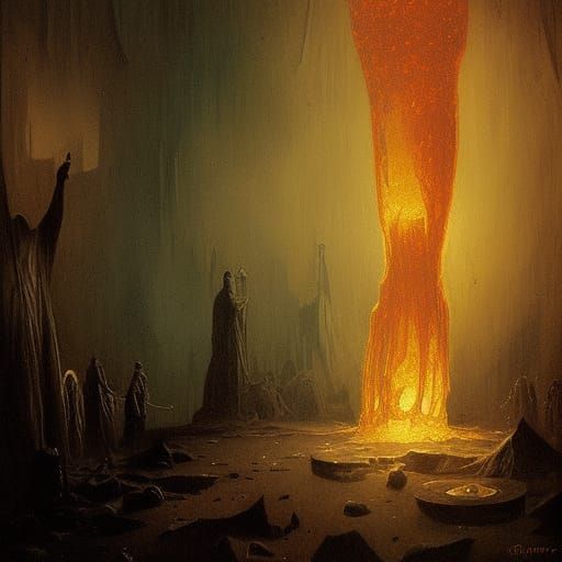Eerie Lava Lamp in Gothic Horror Style