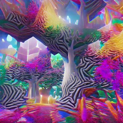 Abstract Cube Forest Generated by AI