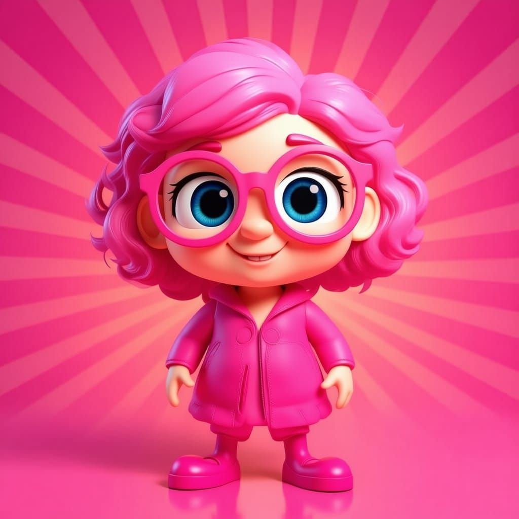 Pixar Style Pink Character Concept Art
