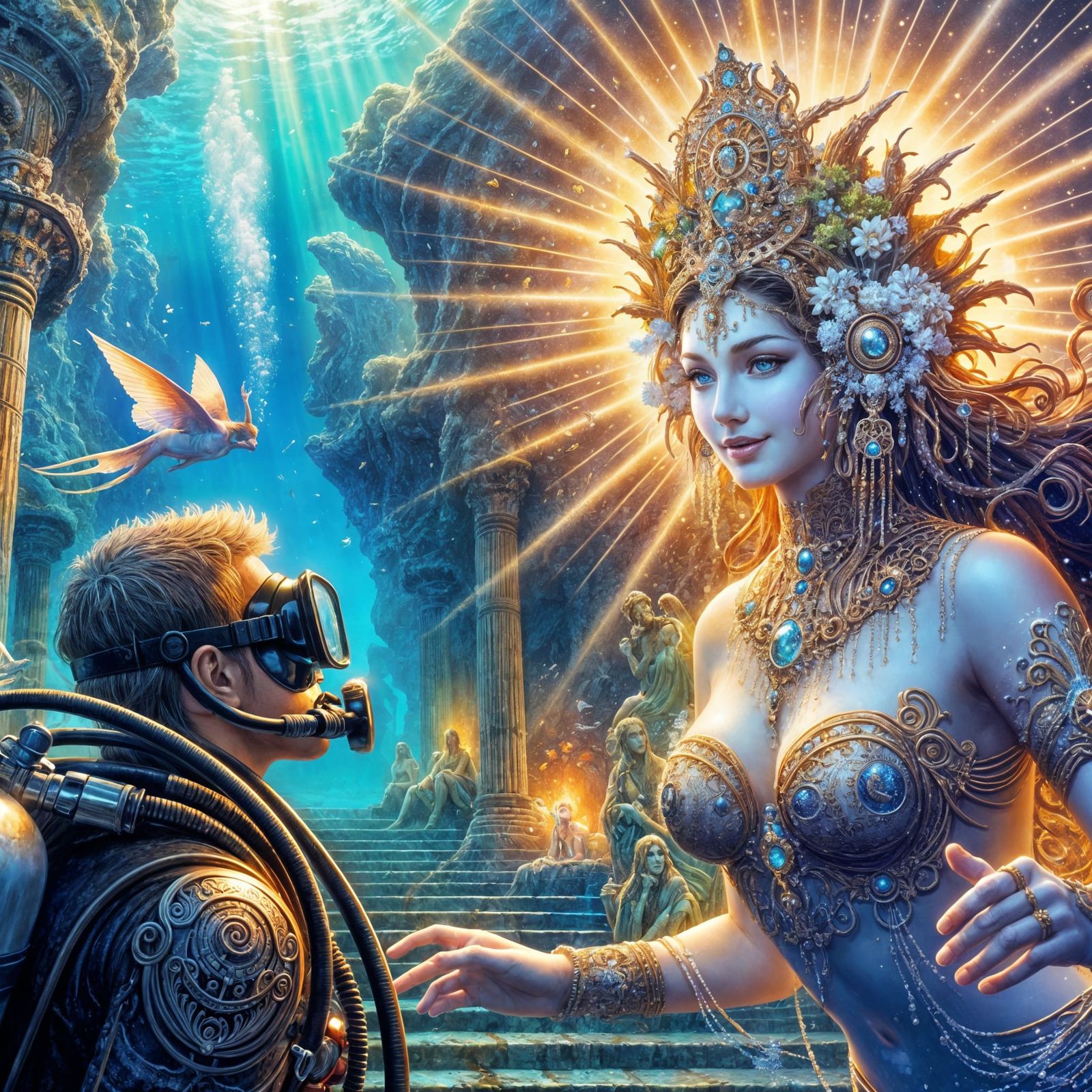 Underwater Temple Revelation in Fantasy Art