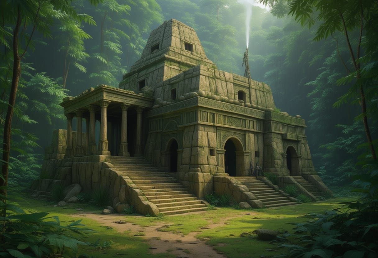 Ancient Babylonian Dwelling in Heroic Fantasy Style