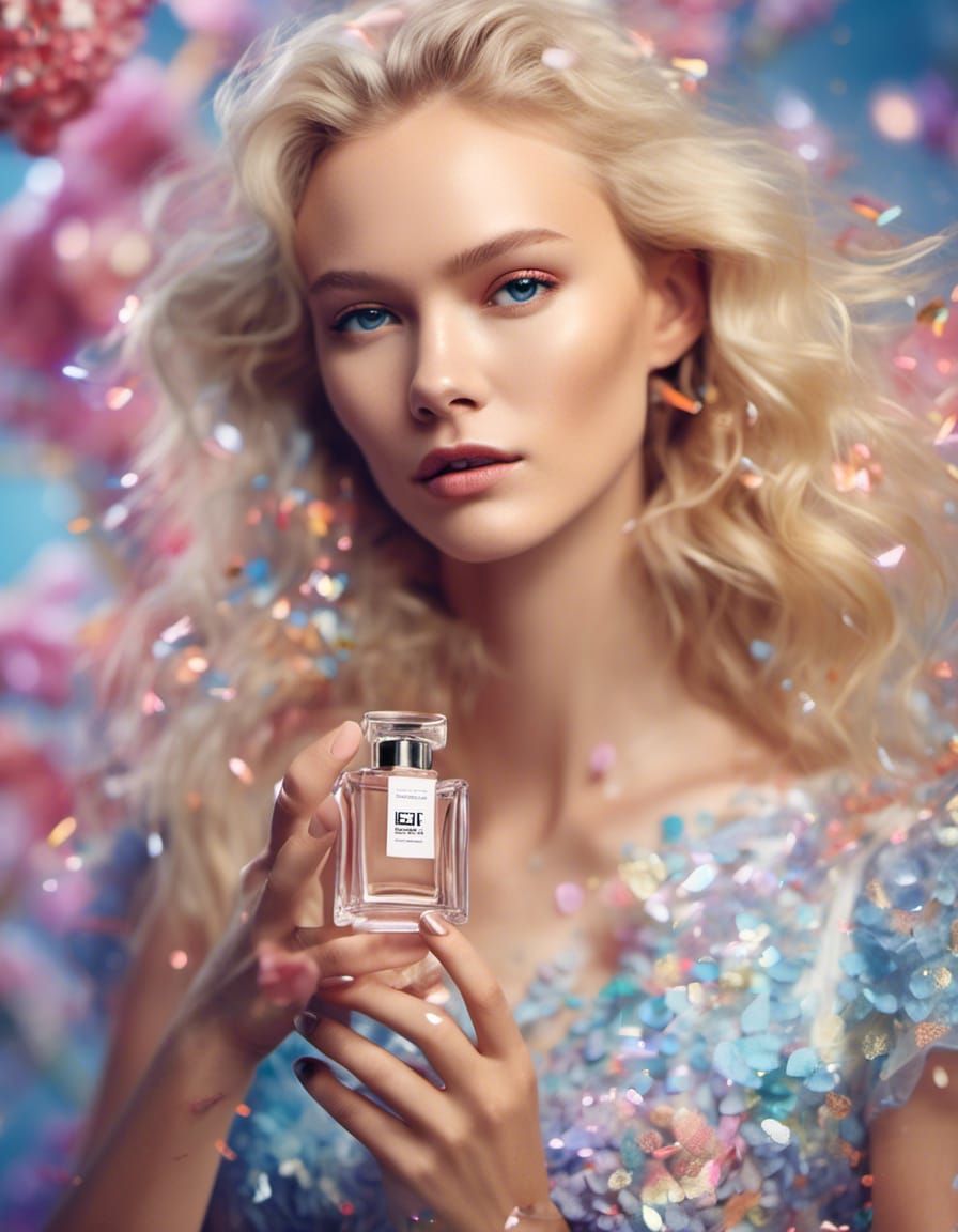 Blonde Supermodel in Perfume Ad: Hyperreal Photography