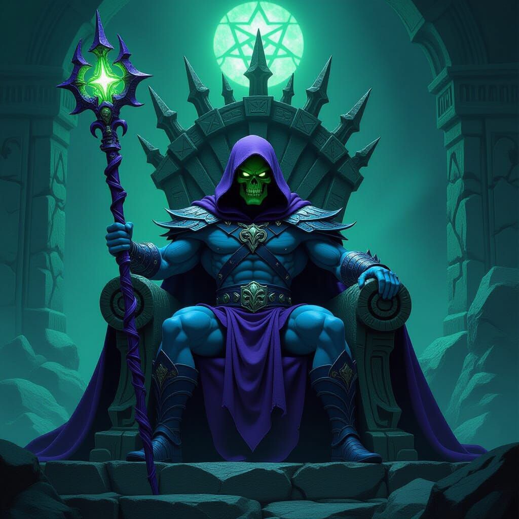 Skeletor Enthroned in Dark Fantasy Concept Art