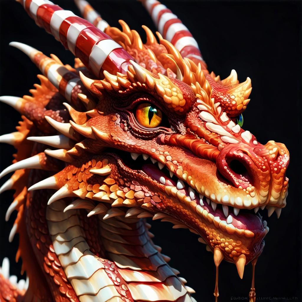 Adorable Burn Sienna Dragon Portrait in Anime Style