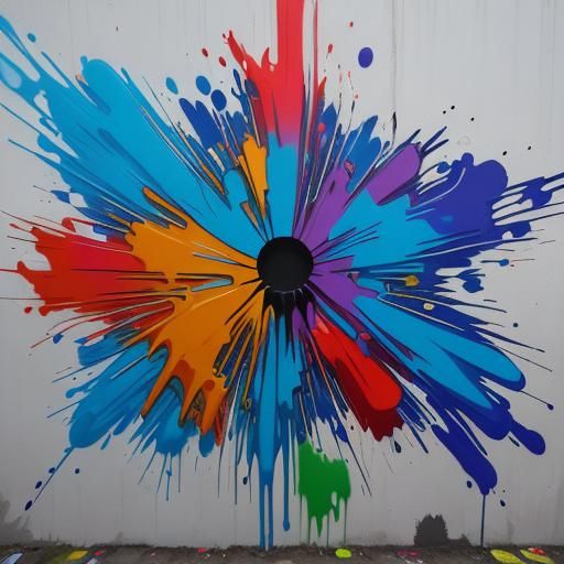 Colorful Graffiti Art with Splash Effects