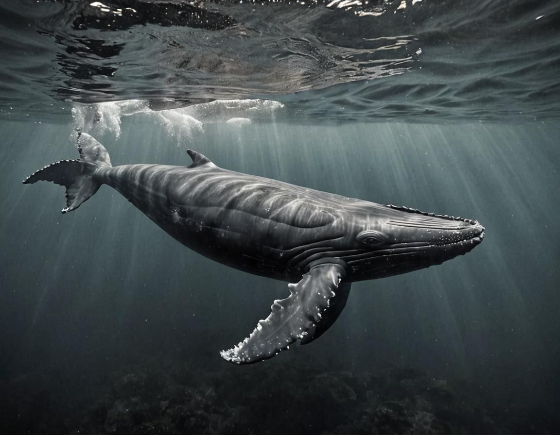 Whale Underwater: National Geographic Style Photo