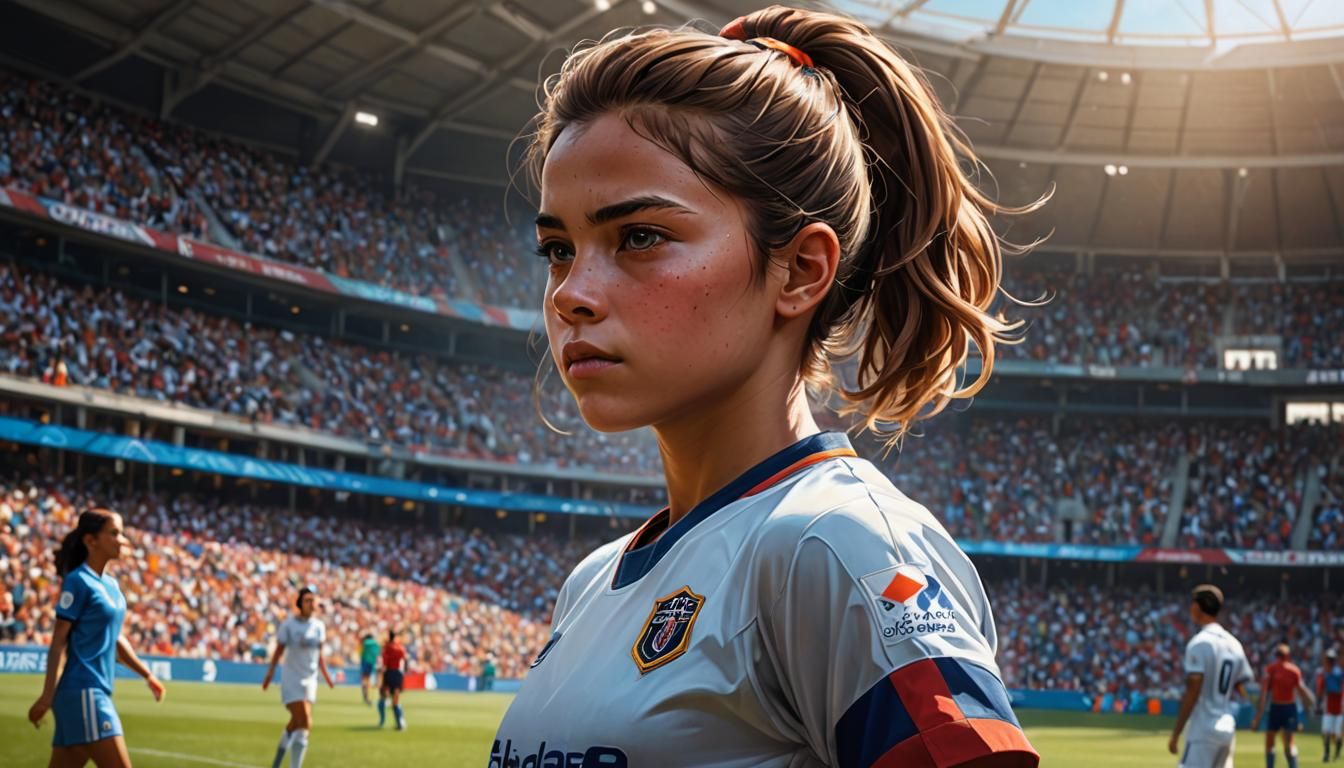 Focused Soccer Athlete in Hyperrealistic Digital Art