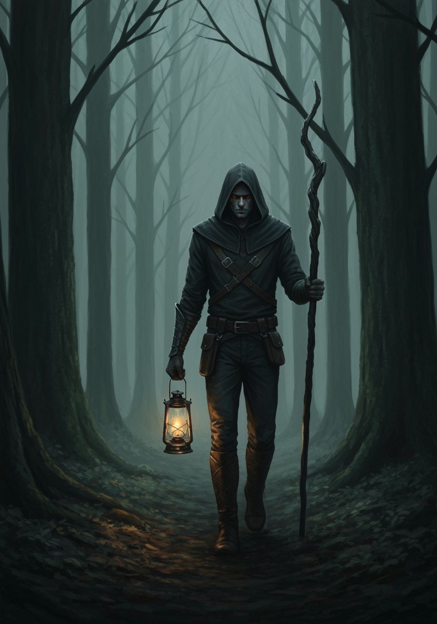 Eerie Lantern-Lit Forest Walk